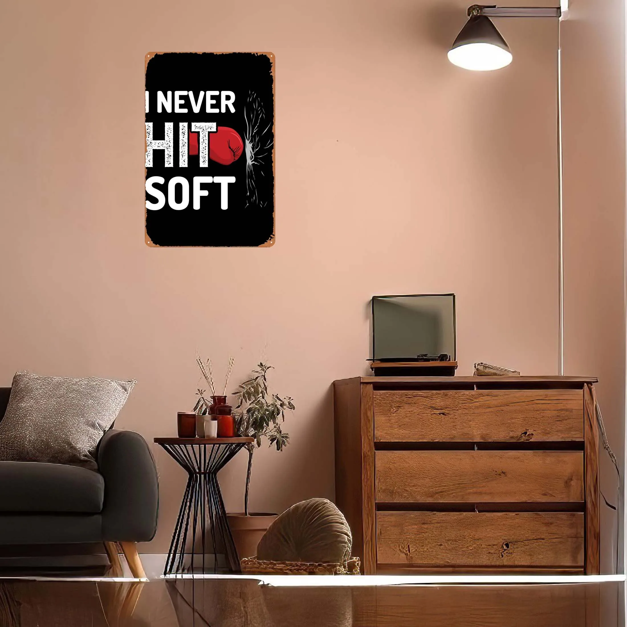 Металлический постер I Never Hit Soft Sports клубный Американский винтажный металлический