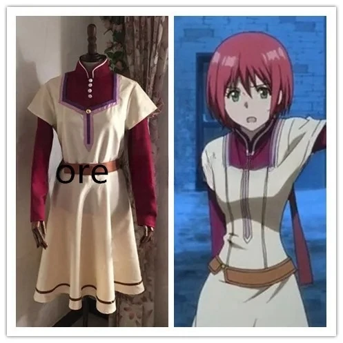 Костюм для косплея Akagami no Shirayukihime платье Shirayuki из Белоснежки с красными волосами
