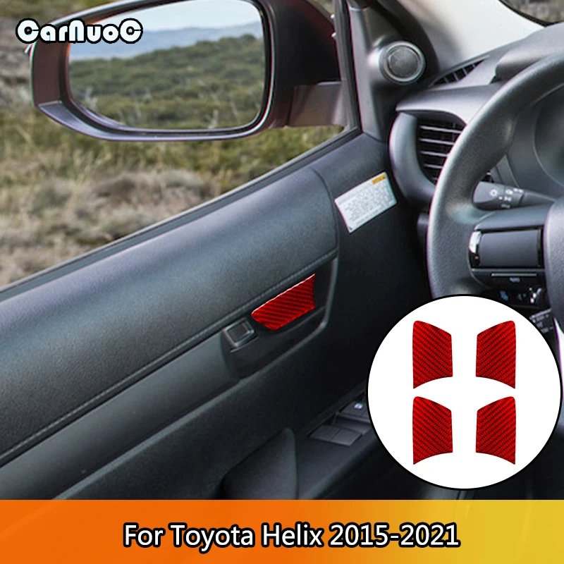 Внутренние рамы передней и задней дверей красные наклейки из углеродного