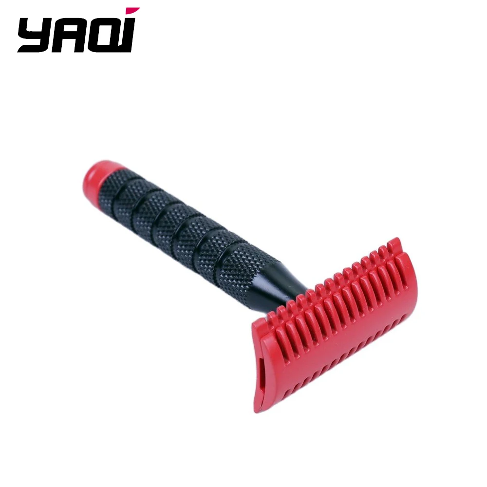 

Мужская Безопасная бритва Yaqi Mini с двойным краем красного и черного цвета
