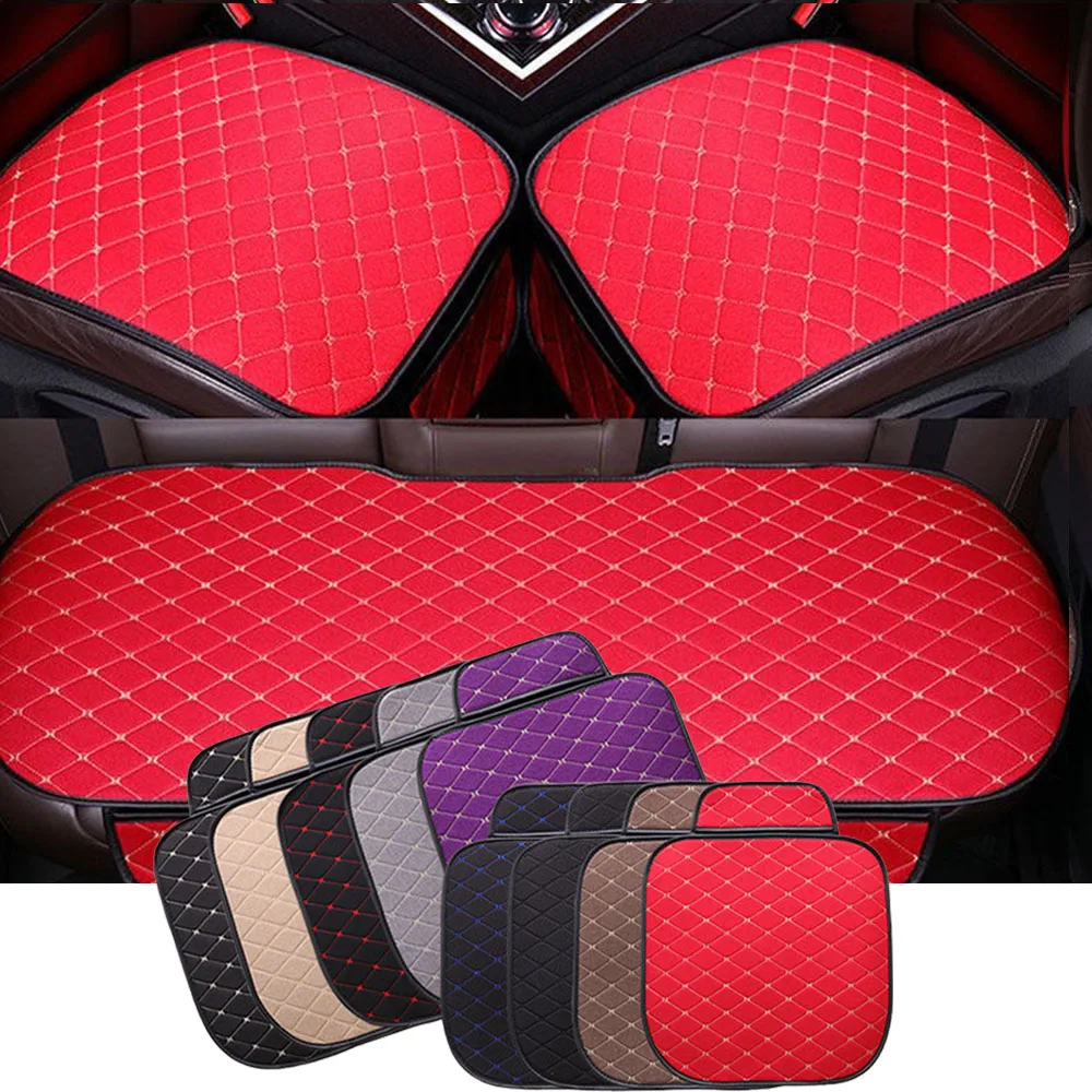 

Summer Car Seat Cover Protector Auto Flax Front Back Rear Backrest Linen Seat Cushion Pad for Automotive Interior Truck Suv Van