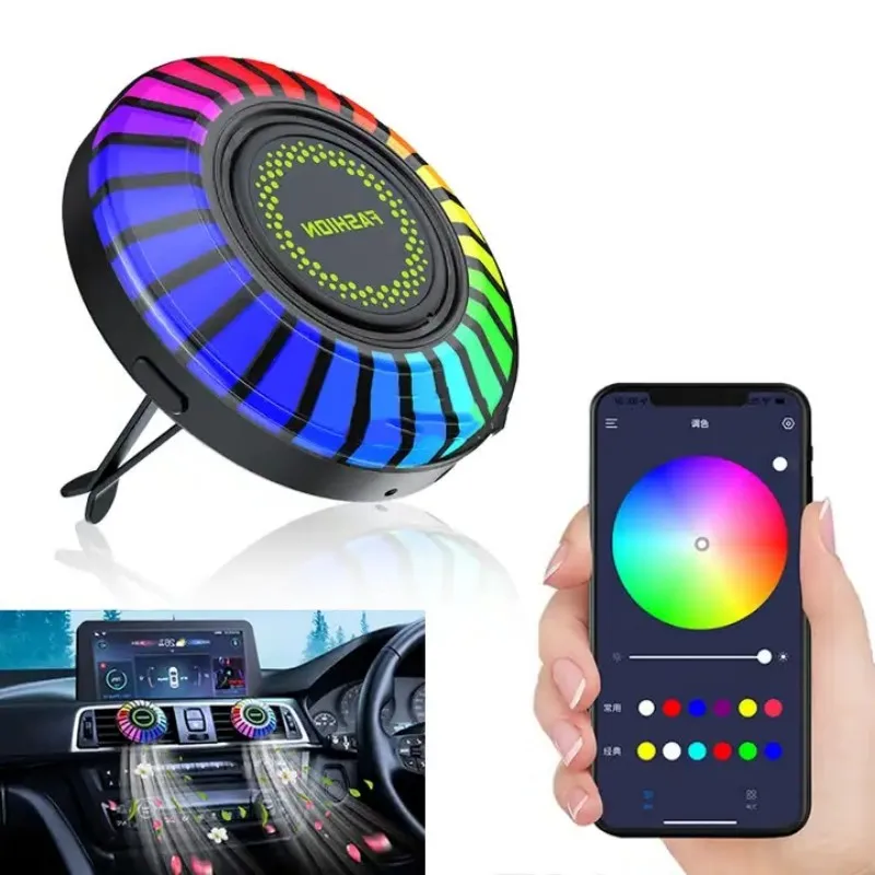 

LED Pickup Atmosphere Light RGB LED Strip Aroma Decorate Car Air Freshener Sound Control Voice APP Control Music Rhythm Lights