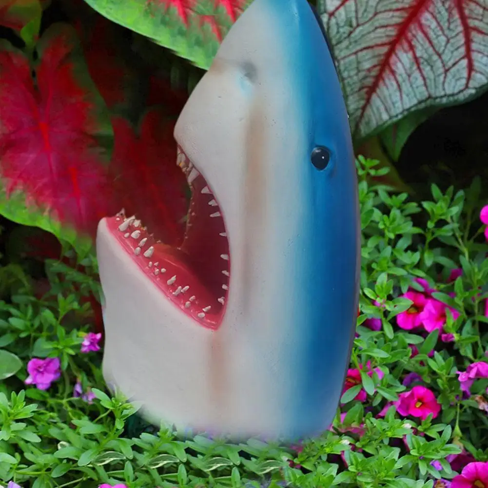 

HOT Unique Great White Shark Head Sculpture Wall Hanging Resin 3D Jaws Statue Ocean Art and Craft Ornament For Home Bar decorate