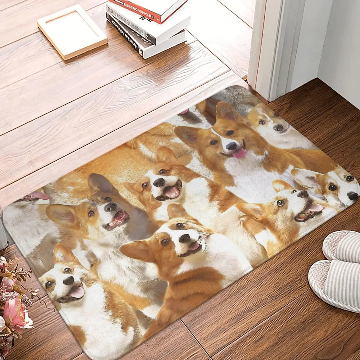 

Animal Meme Non-slip Doormat Kitchen Mat Corgis Floor Carpet Welcome Rug Bedroom Decor