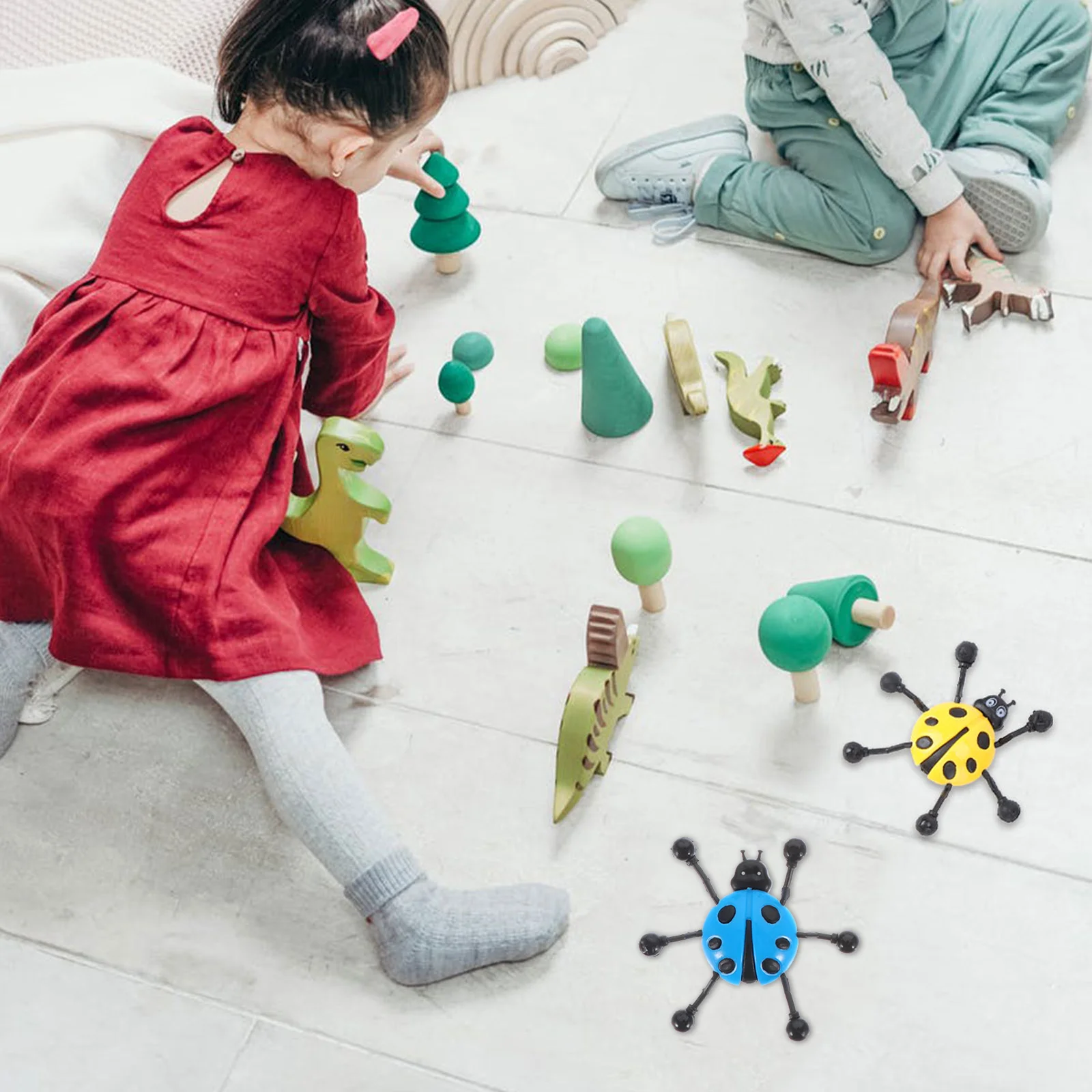 Эластичные игрушки с насекомыми скалолазание божья коровка забавные липкие окна