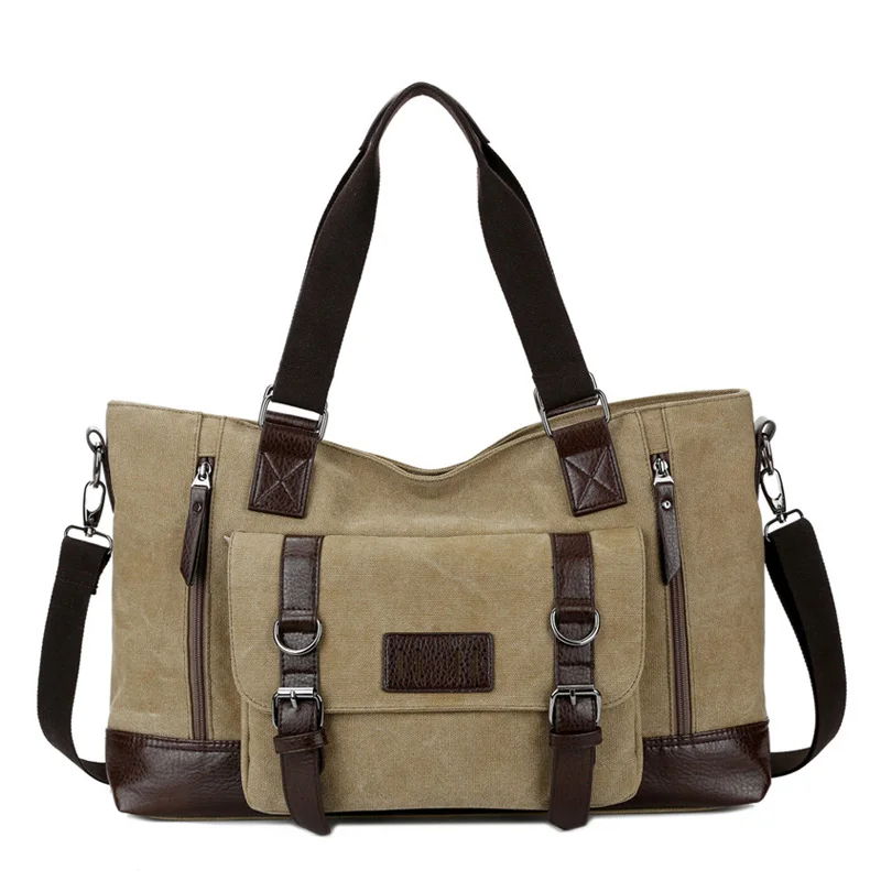 

2022 New Men's Canvas bag male handbags square bag Large capacity Travel bags casual tote men shoulder messenger bags