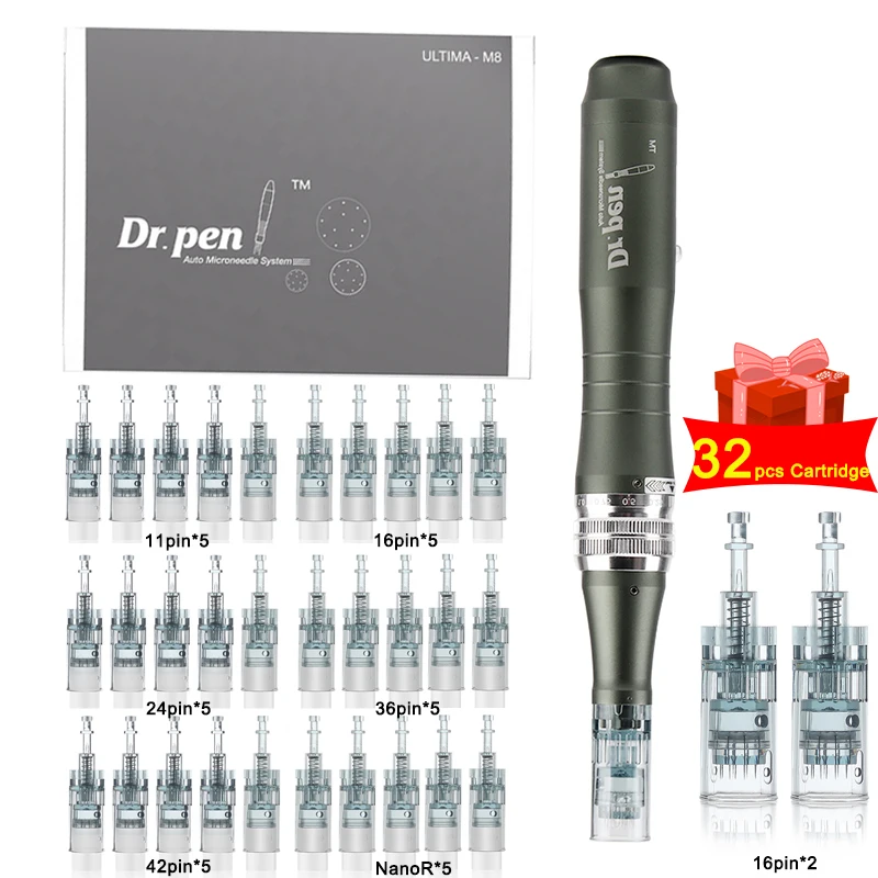 

Dr pen M8 Ultima M8 Wireless Derma Pen with 32 pieces Needle Cartridge Skin Care Kit Microneedle Home Use Beauty Machine Dr.pen