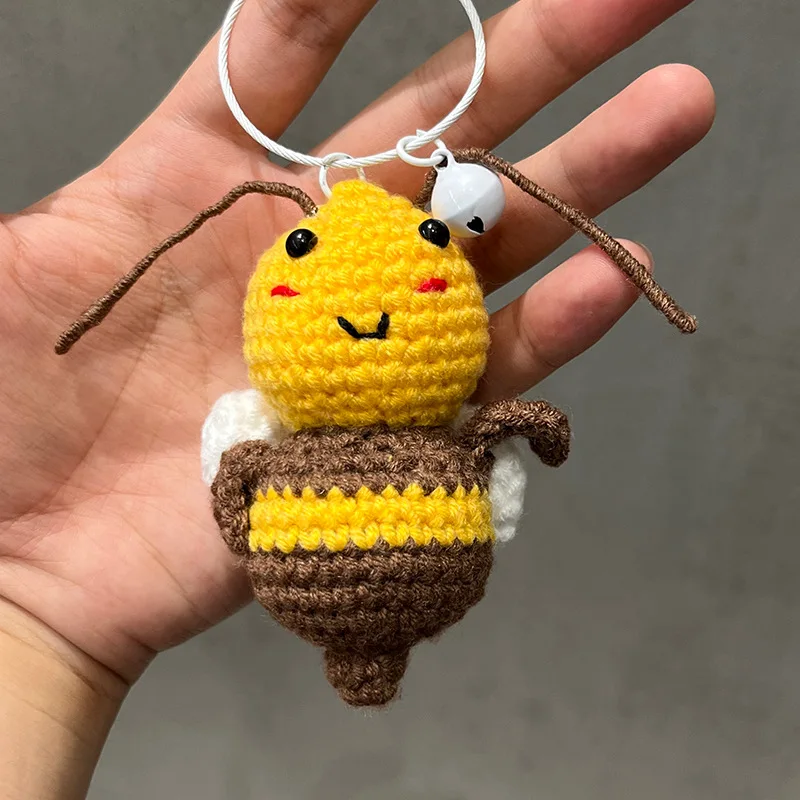 Мультфильм ручной работы вязаный брелок в виде пчелы кулон декор комнаты милая