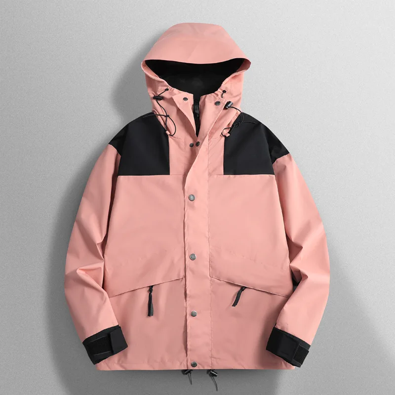 

2023 New Men's Women's Outdoor Waterproof Windbreaker Casual Solid Color Jacket Windbreaker Coat Mountaineering Couple Coat