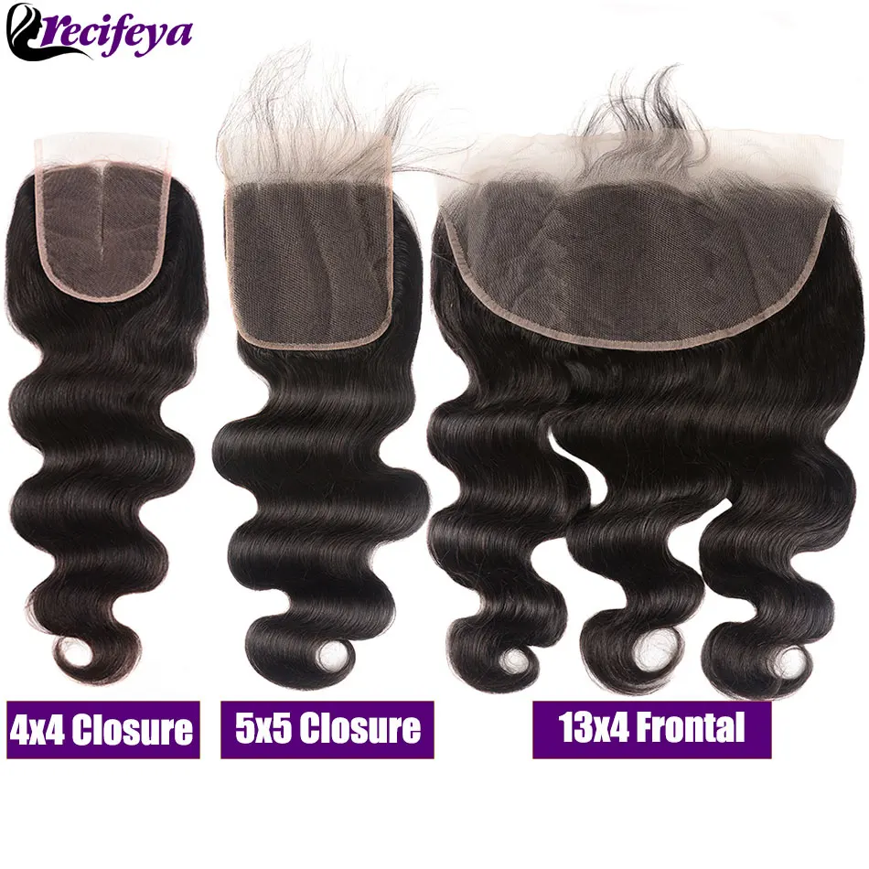

Recifeya 13x4 Lace Frontal 100% Human Hair Lace Frontal Pre-plucked HD Lace Frontal Closure Smaller Knots 4x4 5x5 Lace Closure