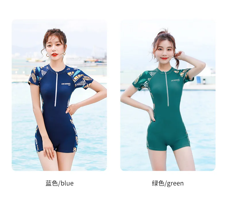 One Piece Professional Quick-Drying SwimWear Beach Jumpsuit For Women WaterProof Bikini Bathing Suit Plus Size Surf Rash Guard