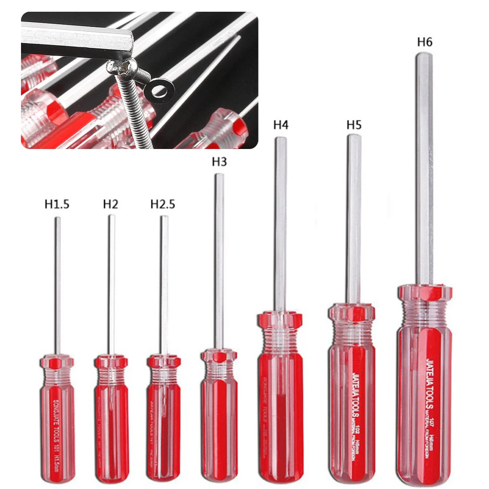 

1.5/2/2.5/3/4/5/6mm Hexagon Screwdriver Set Flat Head Hex Screw-driver Magnetic Allen Bolt Driver Hand Tools For Repairing