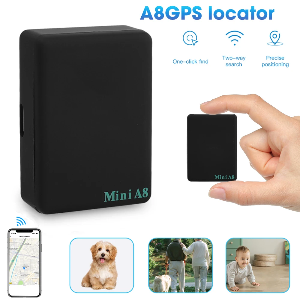 Portable A8 Mini GPS Tracker GSM/GPRS/LBS Tracker Locator Real Time Car Position Monitor Kid Family Pet Tracking Device Recorder