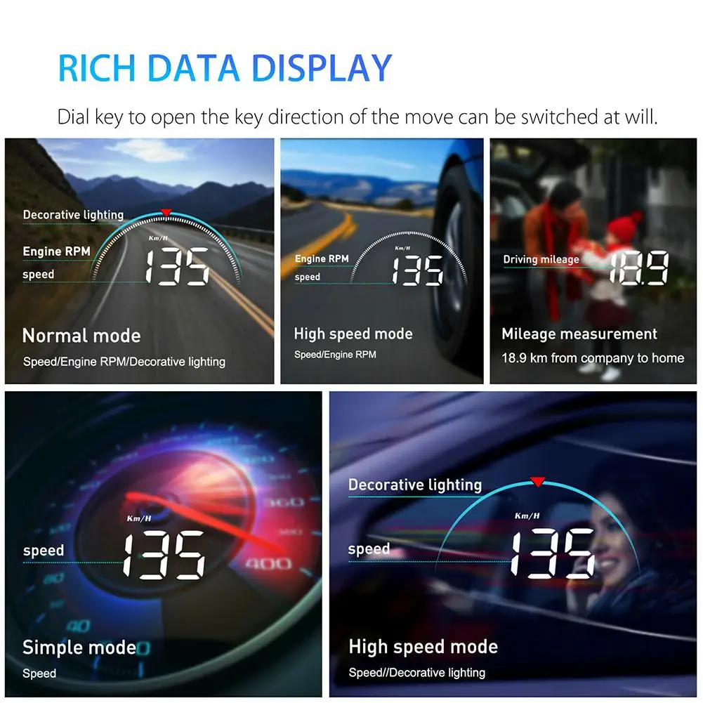 Автомобильный проекционный дисплей M8 светодиодный экран Obd2 Ii Предупреждение о