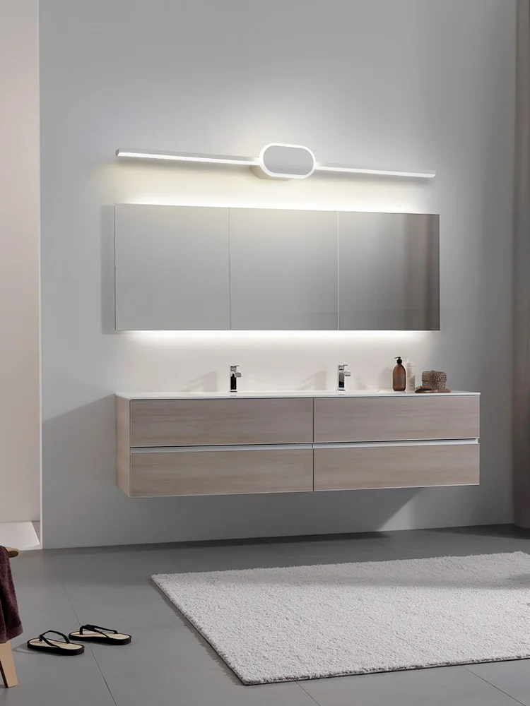 

Зеркальный передний светильник, простой современный светодиодный светильник для ванной комнаты, зеркала, шкафа, водонепроницаемые противотуманные лампы, скандинавский светильник для туалета s