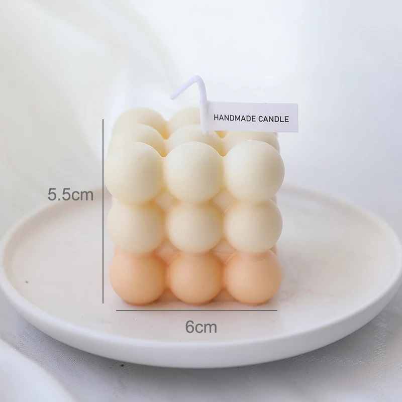 

Handmade Scented Candles Decorative Scented Candle Cube Candles Home Decoration Gradient Colored Candle For Wedding Decoration