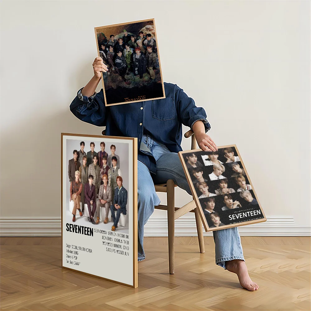 S-Seventeen K-Kpop Classic Movie Posters Fancy Wall Sticker For Living Room Bar Decoration Decor