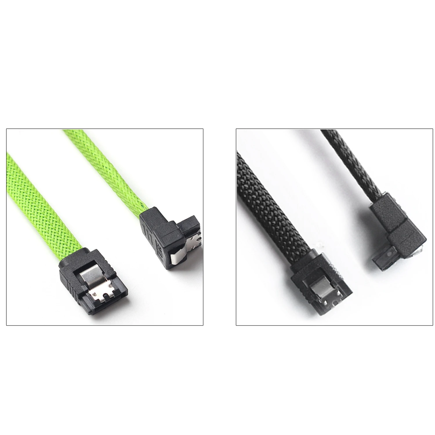 2 шт. 50 см SATA 3,0 III SATA3 7Pin кабель для передачи данных под прямым углом 6 ГБ/сек. SSD Кабели HDD жесткий диск кабель для передачи данных с нейлоновой втулкой, зеленый