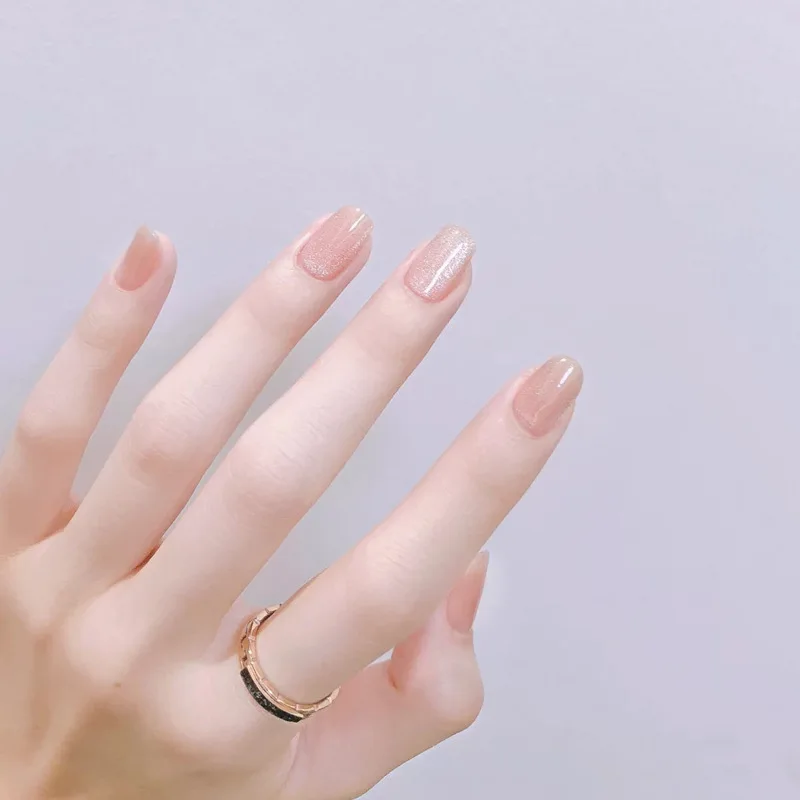 

24Pcs Natural Pink Artificial Fake Nails Short Coffin Ballerina False Nails For Designs Press On Finger Tips Manicure Tool