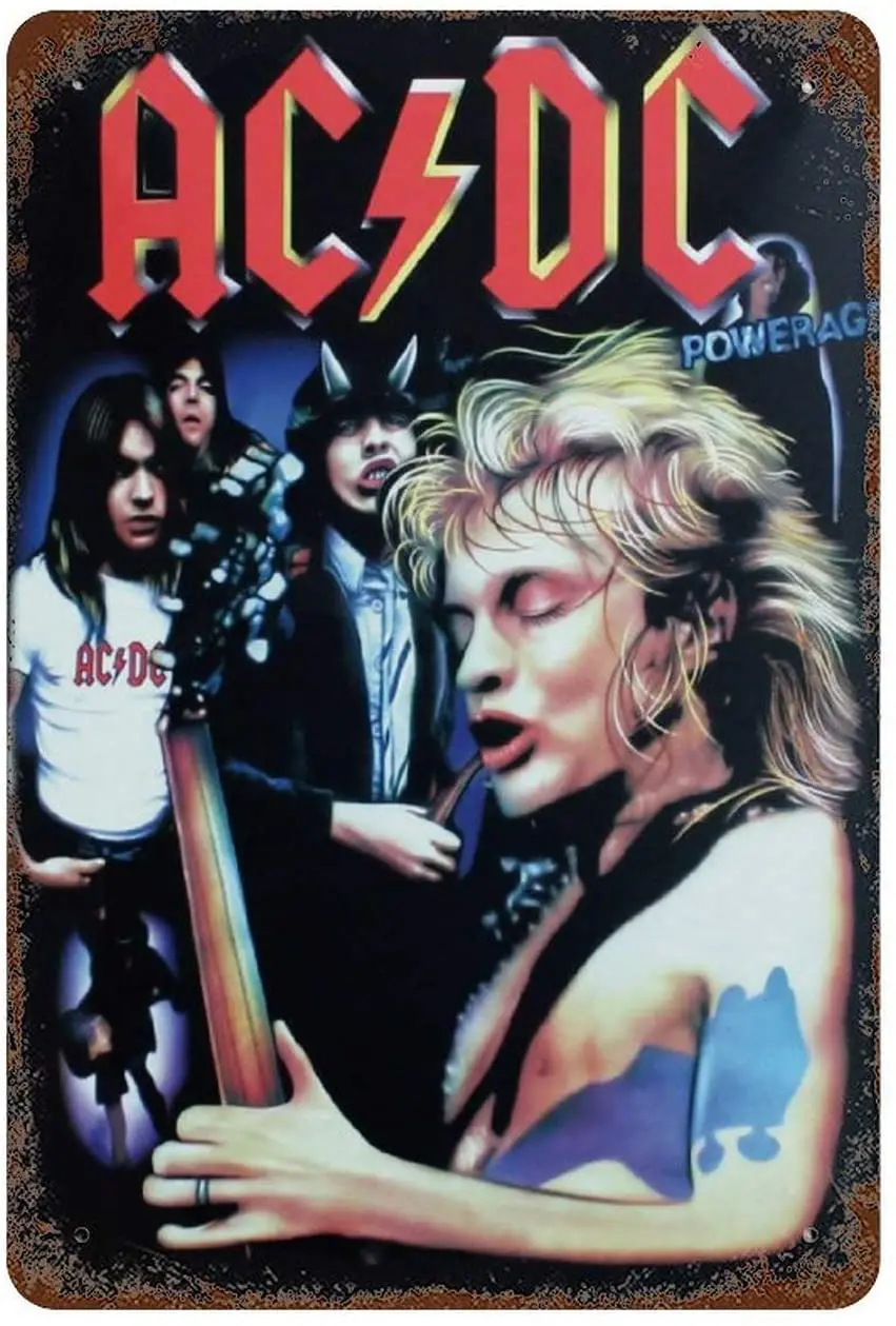 Обложки для альбома переменного тока и постоянного Оловянная вывеска на стену