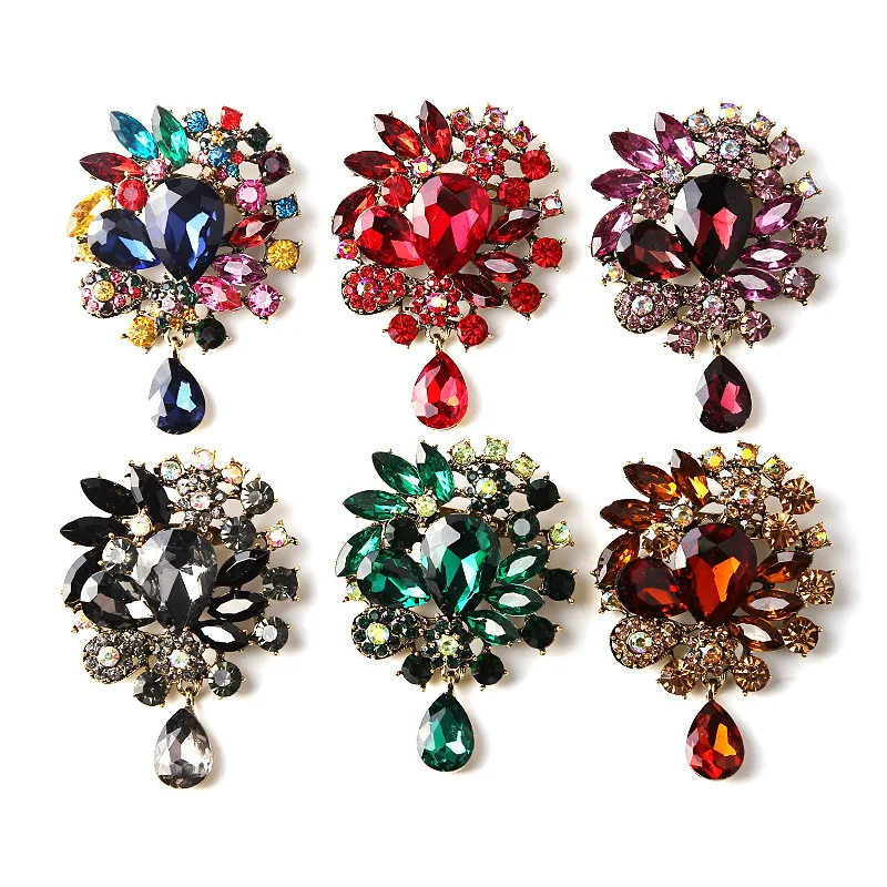 

Fashion Creative Personality Crystal Brooch Corsage Women's Simple Rhinestone Brooches Bouquet Jewelry Clothing Accessories