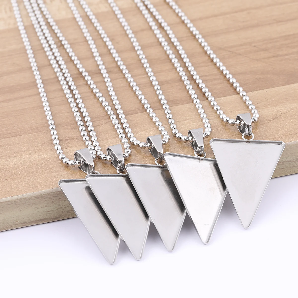 5 шт., треугольный Кабошон из нержавеющей стали, 50 см