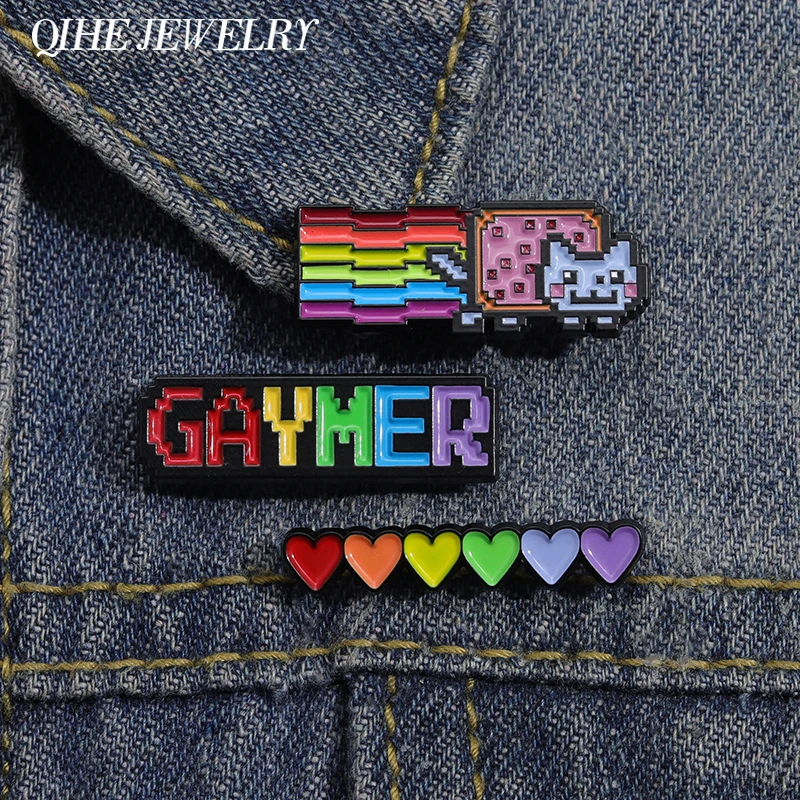 

Cartoon Cat Enamel Pin Rainbow Color Animal Custom Cute Kitten Jewelry Kids Women Gift Wholesale Backpack Hat Accessories