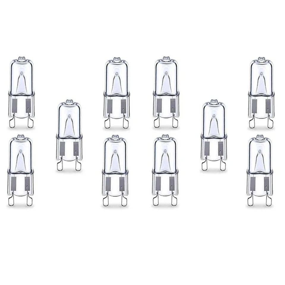 

OuXean 10 pcs G9 230V 40W Bulb Clear Glass G9 High Temperature 2900K Warm Light for Oven Light Refrigerators Ovens