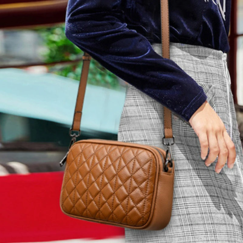 

2022 New Fashion Luxury Women Bag Chic Genuine Leather Messenger Bags Vintage Clutch Wallet for Women Female Bag Girls Handbags