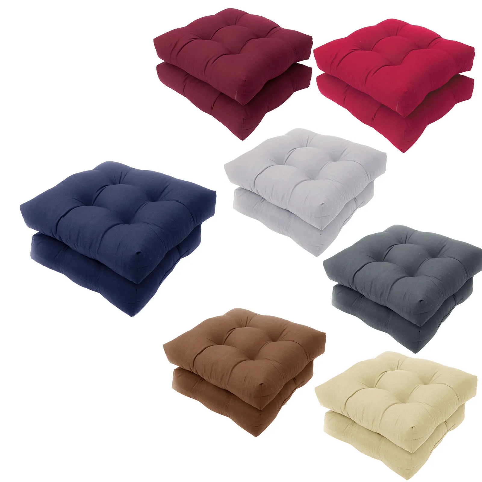 

2Pcs Outdoor Chair Cushions Soft Pad Thicker Seat For Dining Patio Home Office Indoor Outdoor Garden Sofa Buttocks Cushion