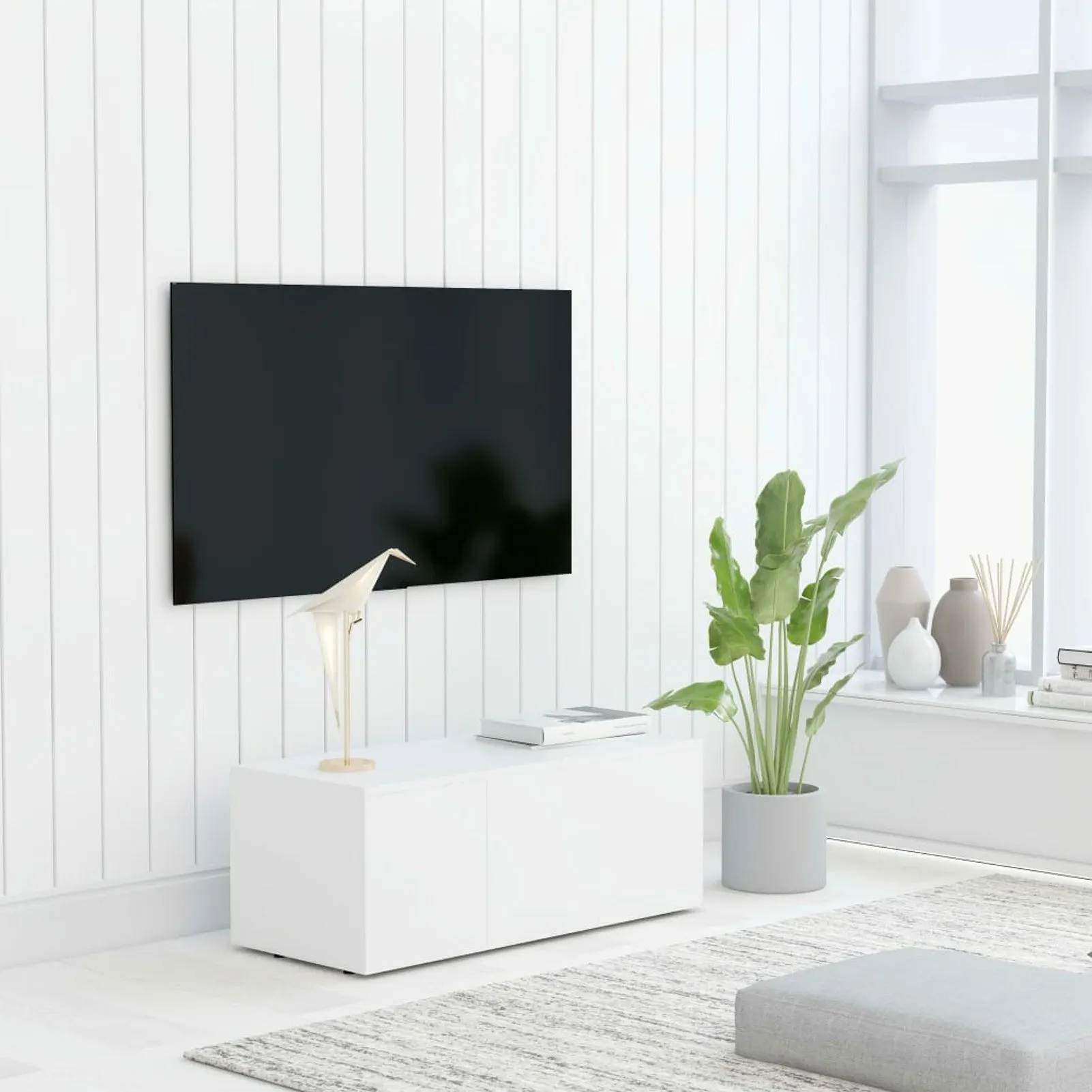 

TV Cabinet White 31.5"x13.4"x11.8" Chipboard