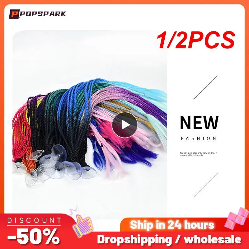 

1/2PCS Motorcycle Helmet Decor Braided Dreadlock Gradient Hair Rapper Punk Cool Sticker For Men Women Motorcycle Helmets