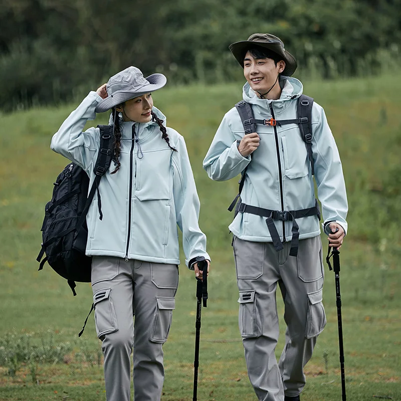 

Soft Shell Punching Jacket Men's Fall Outdoor Sports Casual Hooded Jacket Punching Jacket Windproof Warm