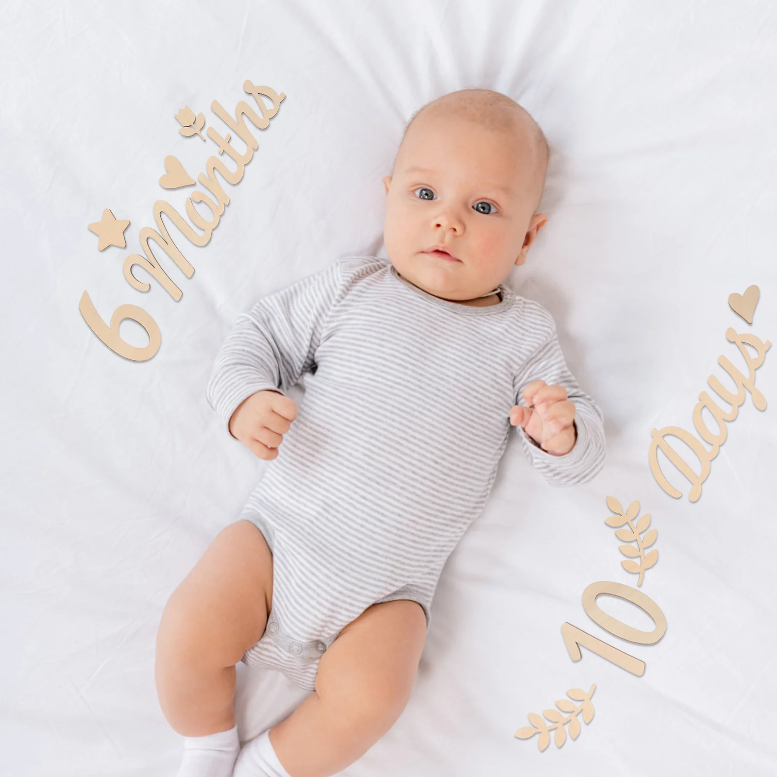 Деревянная тарелка на месяц детские вехи цифры эмблемы детский знак подарок для