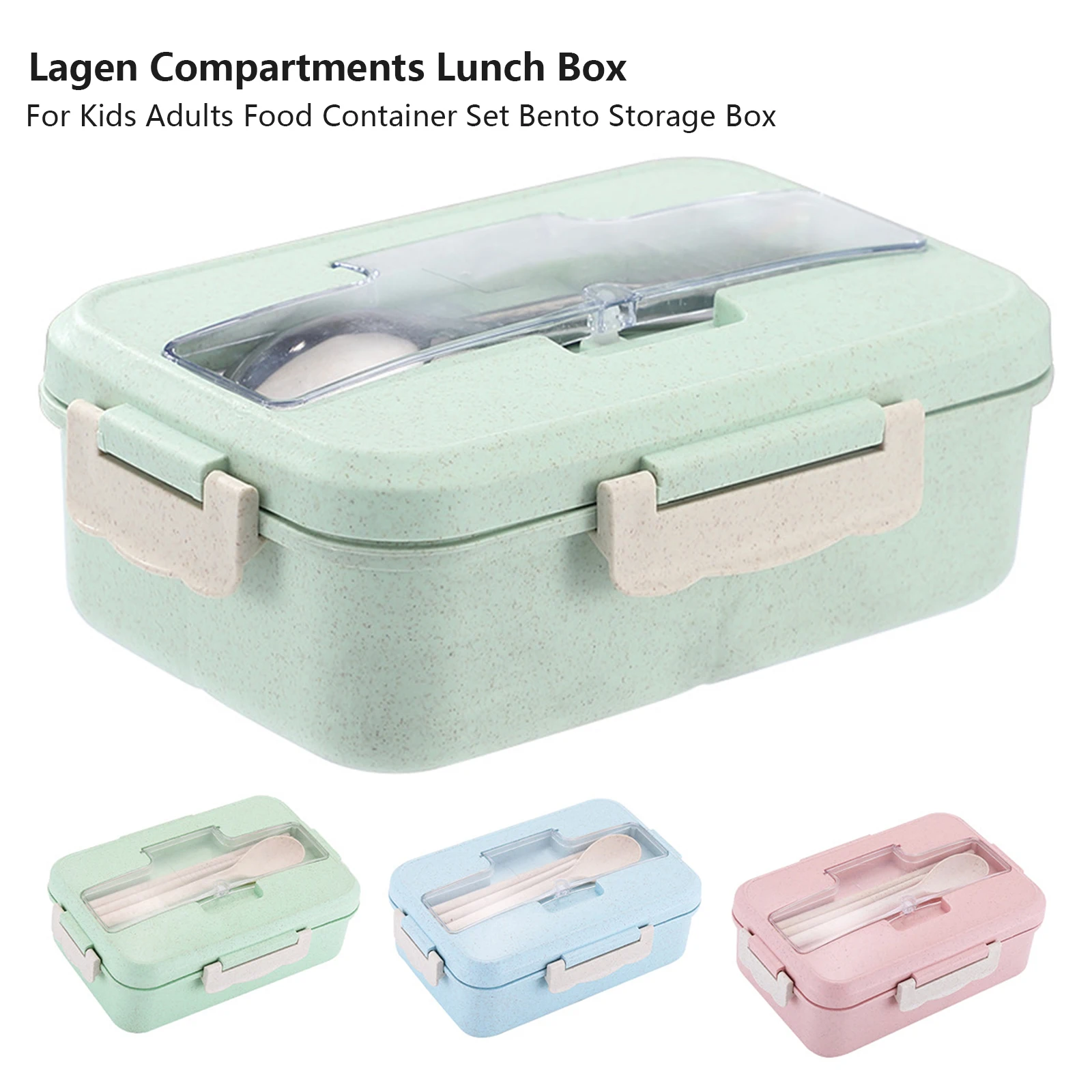 

Ланч-бокс для макарон детский с столовыми приборами, портативный пластиковый контейнер для хранения продуктов, для микроволновой печи, пше...