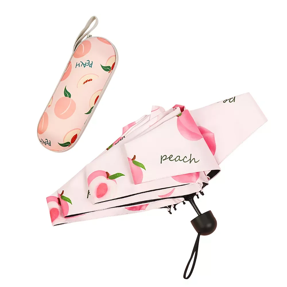 

Маленький мини-зонт с ультралегким светом и милым капсульным чехлом, складной компактный карманный Зонт от дождя для женщин и мужчин, снаря...