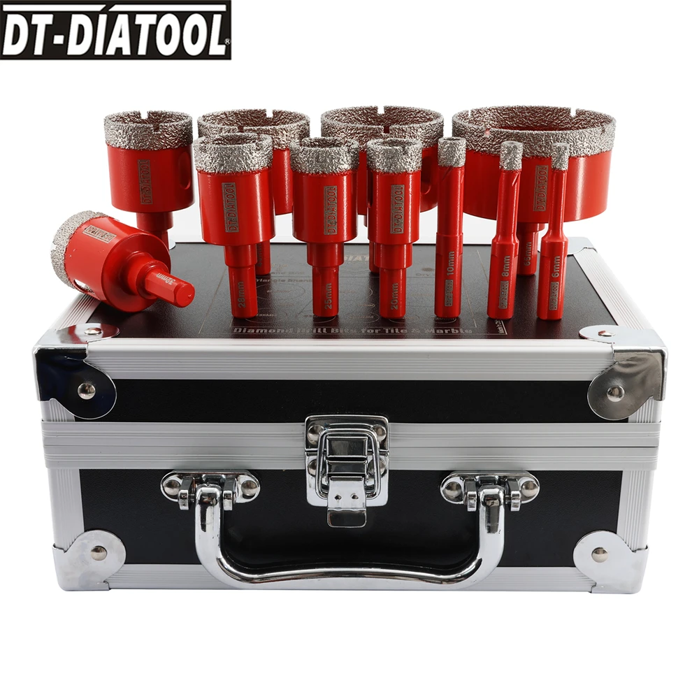 Diamond Drilling Bits Kit withTriangle Shank Hole Saw for Marble Granite Porcelain Tile Dia 6/8/10/20/25/28/32/35/45/50/65mm