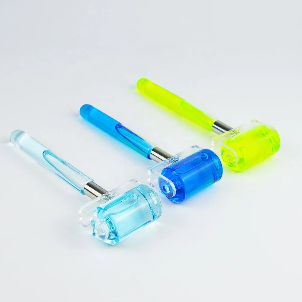 

Beauty massage Face Ice Globes facial skin care cooler Glass rolling upgrade gel ice roller