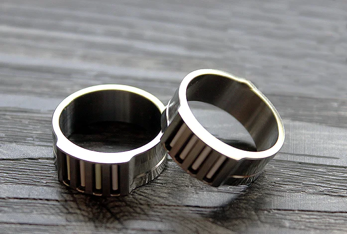 

Titanium Alloy Ring CNC Made Women Men Finger Rings Can Be Fitted With 1.5*6 Tritium Tube Gift