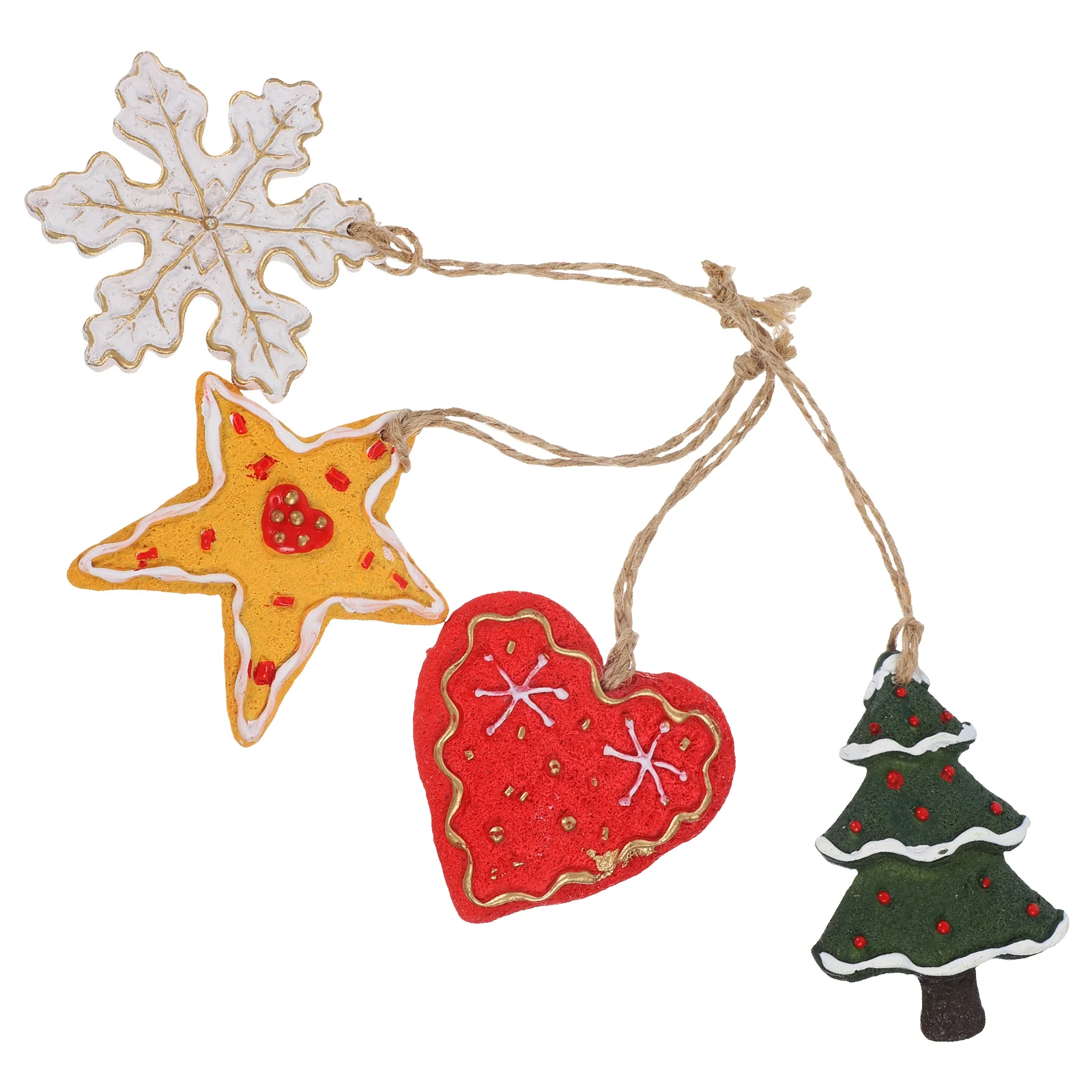 

4 Pcs Ornaments Christmas Tree Decoration Pendant Xmas Decorative Pendants Small Resin Hanging Adornment Supplies