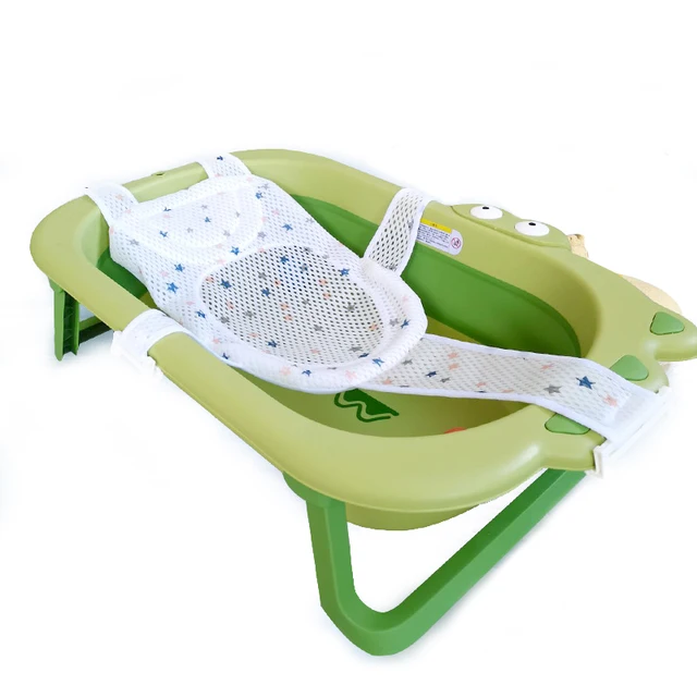 Baby Bath Seat Support Mat Foldable Baby Bath Tub Pad & Chair Newborn Bathtub Pillow Infant Anti-Slip Soft Comfort Body Cushion 6