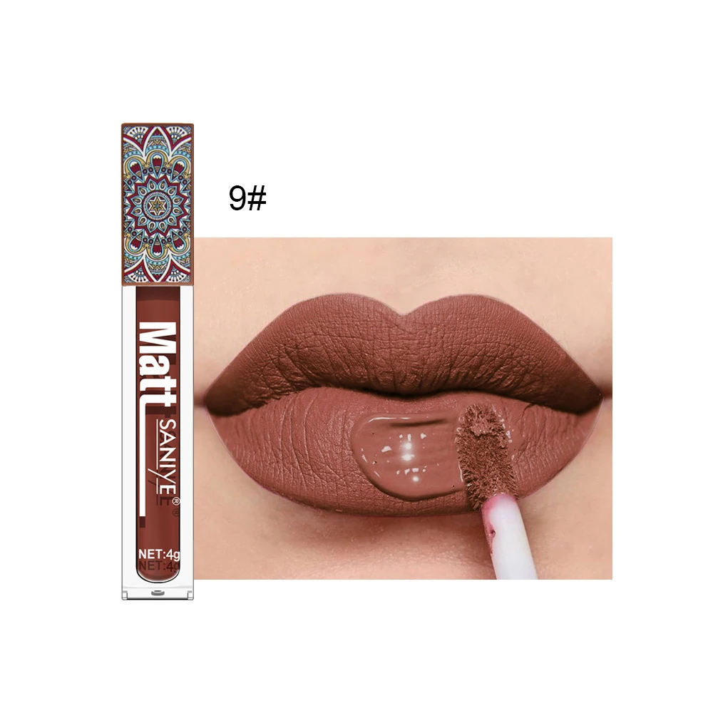 

Waterproof Matte Nude Lipstick Brown Nude Pigment Dark Red Long Lasting Velvet Lip Gloss Balm Women Makeup Lipgloss Maquiagem