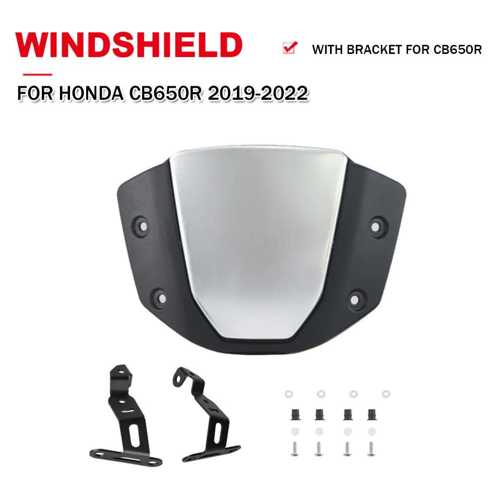 

Motorcycle Sport Windshield With Bracket Front Wind Deflector Protect Visor Screen For Honda CB650R CB650 R 2019 2020 2021 2022