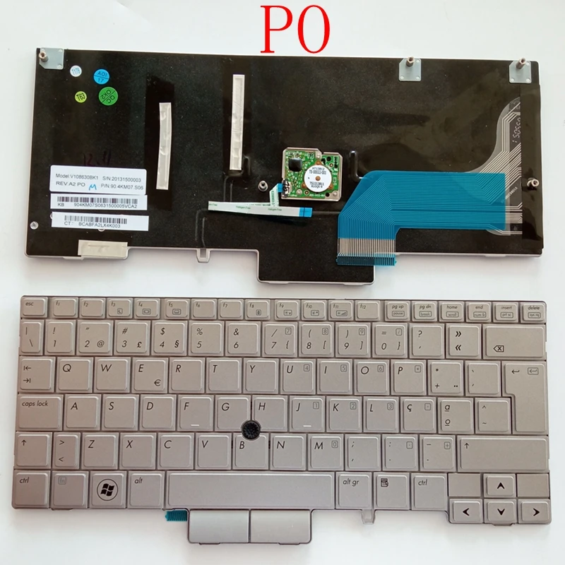 SP/AR/PO Клавиатура для ноутбука HP 2740 2740p 2740V испанская раскладка Серебристая с