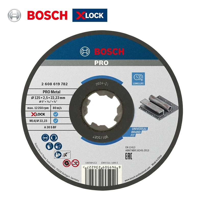 

Режущий диск для угловой шлифовальной машины Bosch Pro для угловых шлифовальных машин с системой быстросмены зажима X-LOCK