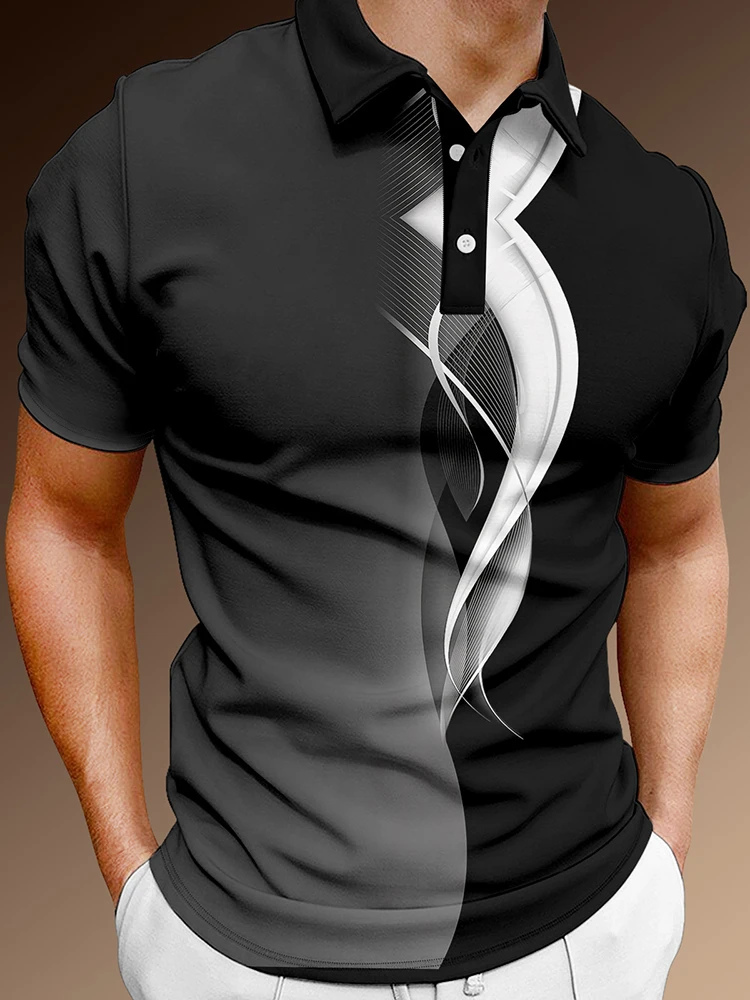 

Мужская Повседневная летняя рубашка-поло с коротким рукавом и пуговицами, Мужская футболка, мужские топы, одежда для улицы и гольфа, одежда ...