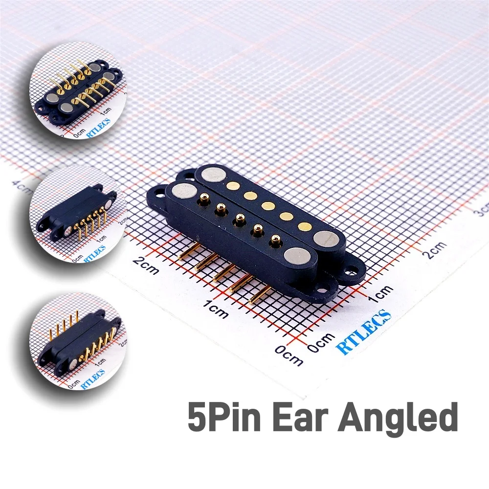 

1 пара магнитный пружинный разъем Pogo Pin 5 позиций шаг 2,54 мм монтаж платы штекер гнездовой зонд Зарядка данных 2 а Pogopin