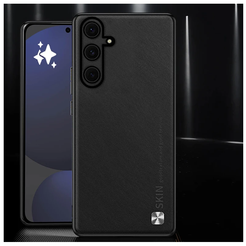 Smsung S24 FE Кожаный противоударный защитный чехол для телефона Samsung Galaxy S 24FE 5G Мягкая