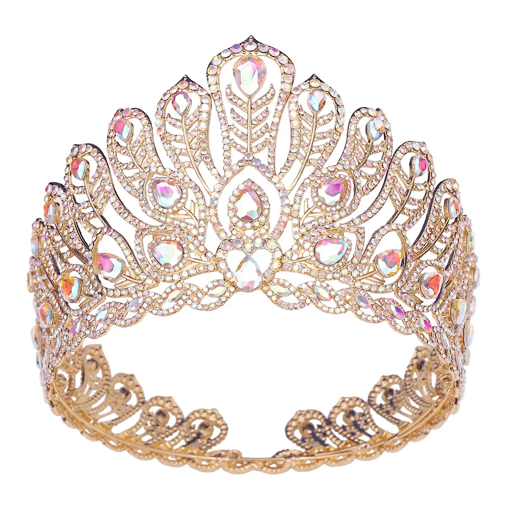 Свадебная тиара NiuShuya для большой королевы с полными искусственными волосами