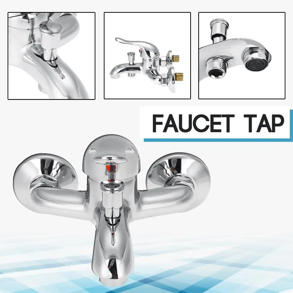 

Тройной смеситель для ванной и душа, настенный кран из цинкового сплава